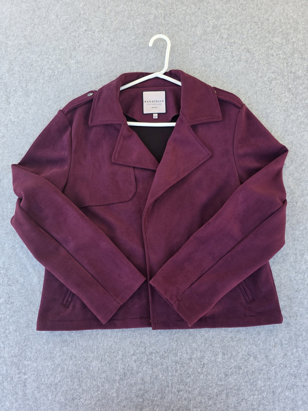 Bagatelle Women's Plum/Maroon Suede Moto Jacket Size L